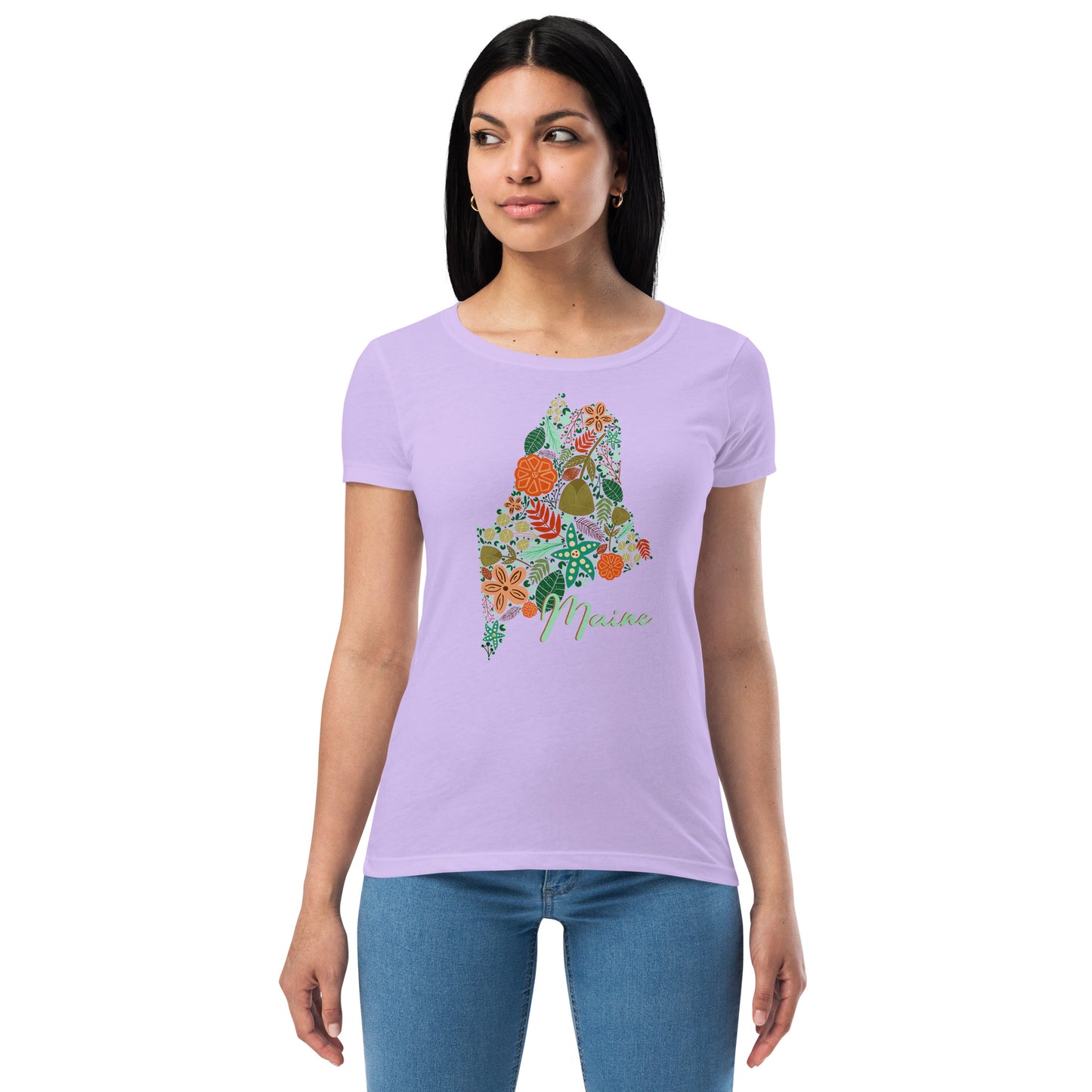 Maine Floral Women’s fitted t-shirt