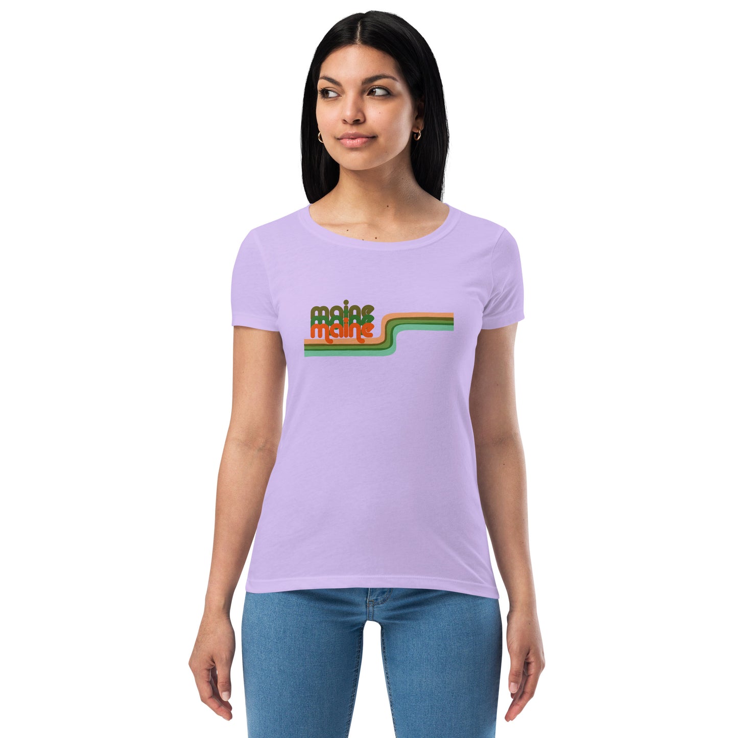 Maine Retro Ribbon Women’s fitted t-shirt