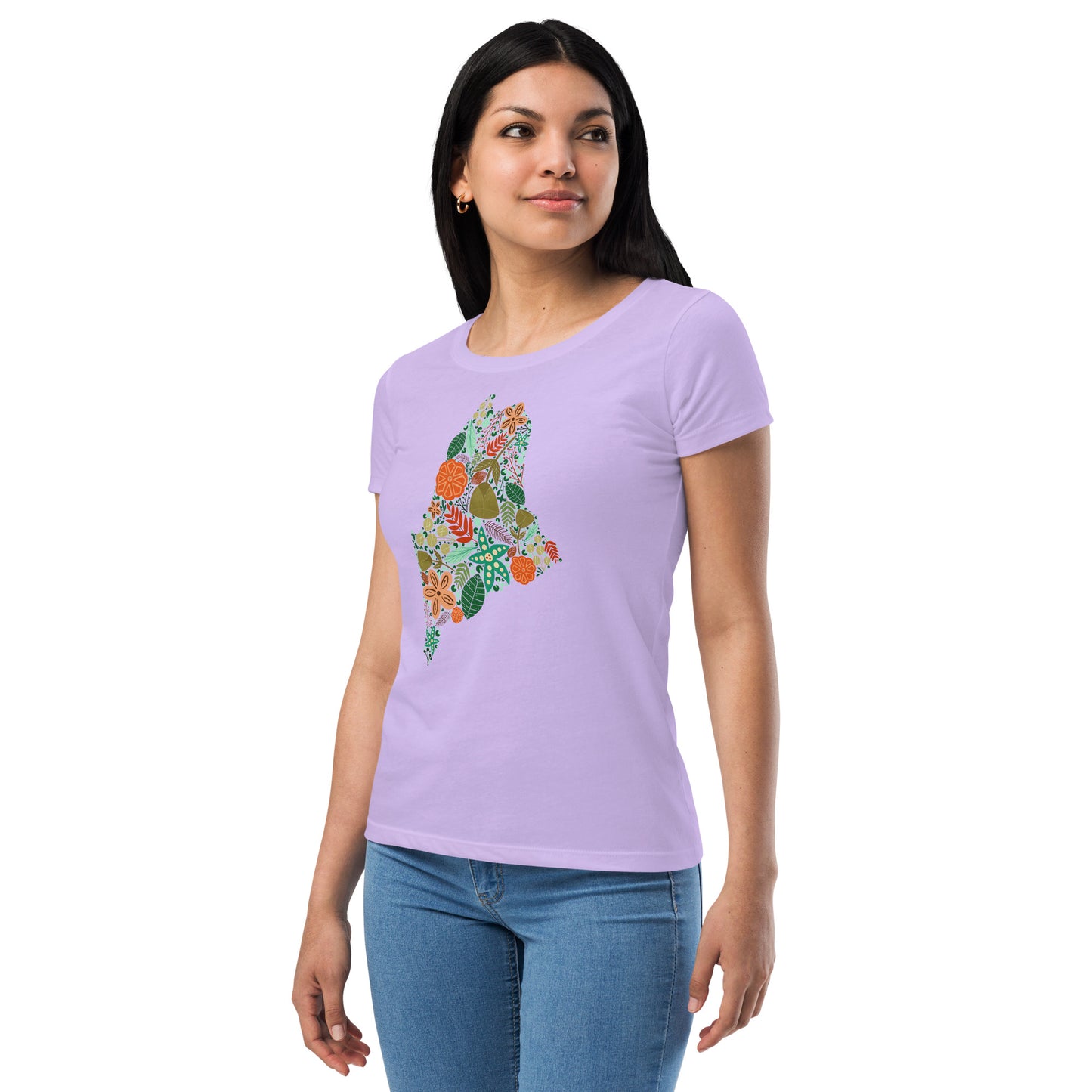 Maine Floral Women’s fitted t-shirt