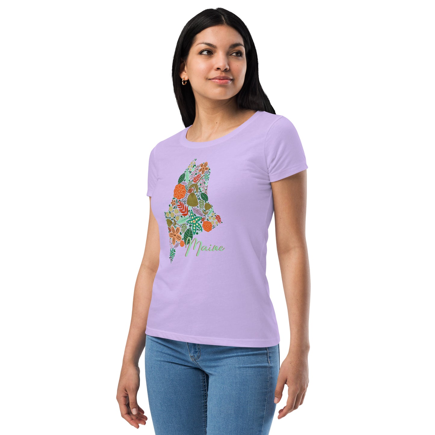 Maine Floral Women’s fitted t-shirt