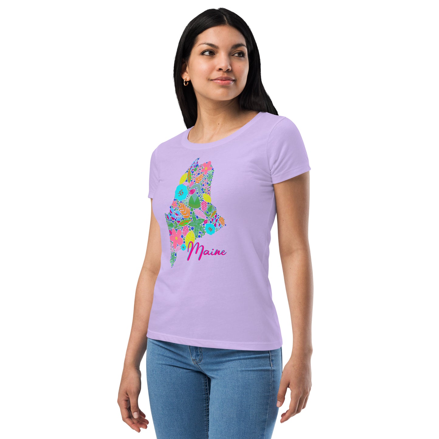 Maine Neon Floral fitted t-shirt