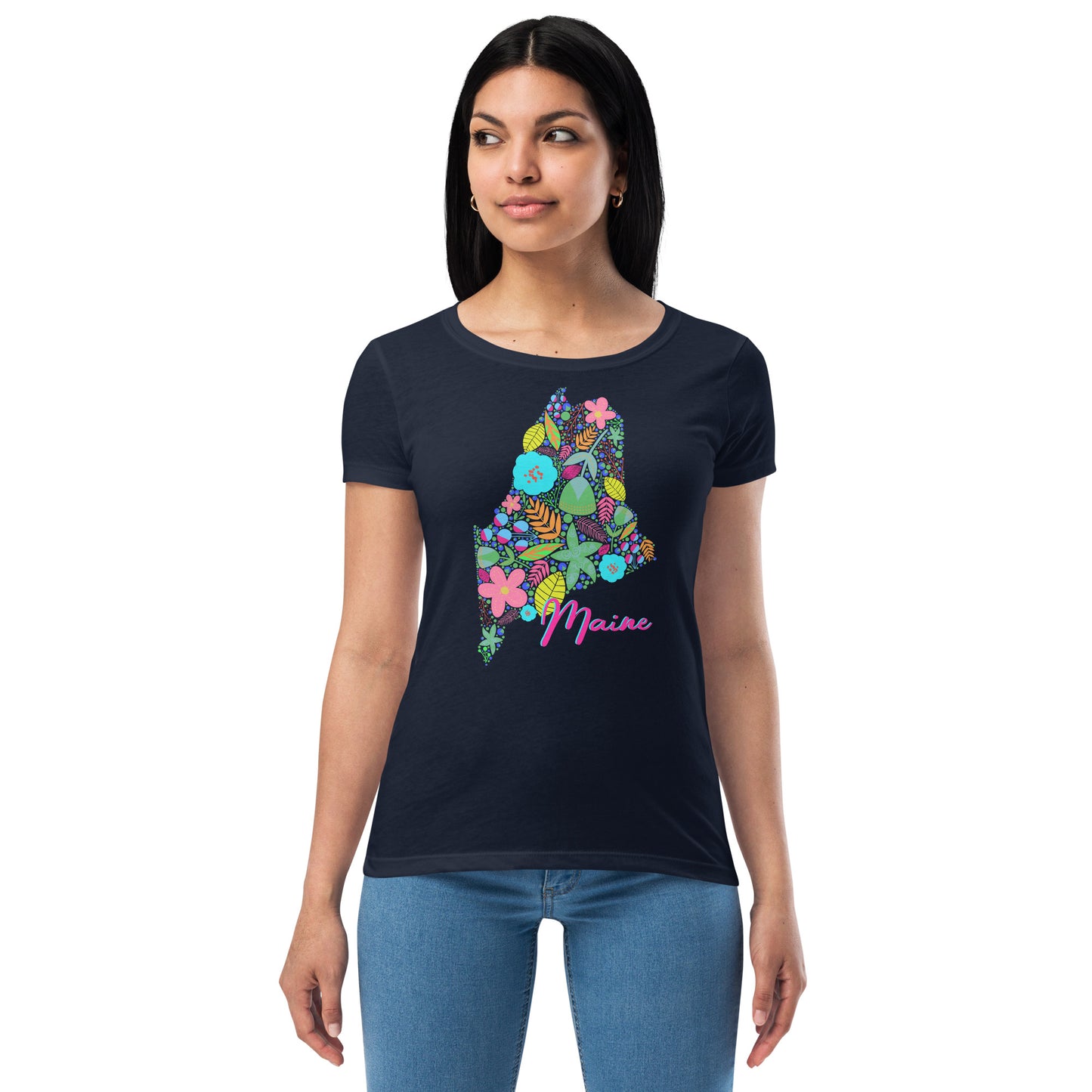 Maine Neon Floral fitted t-shirt