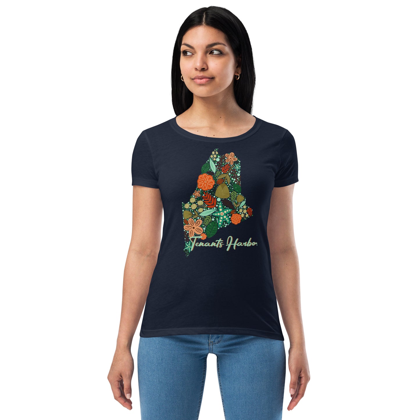 Tenants Harbor Floral Women’s fitted t-shirt