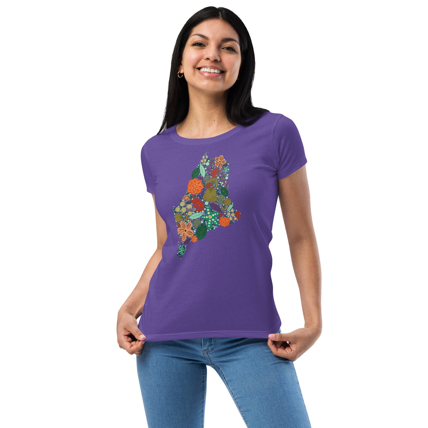 Maine Floral Women’s fitted t-shirt