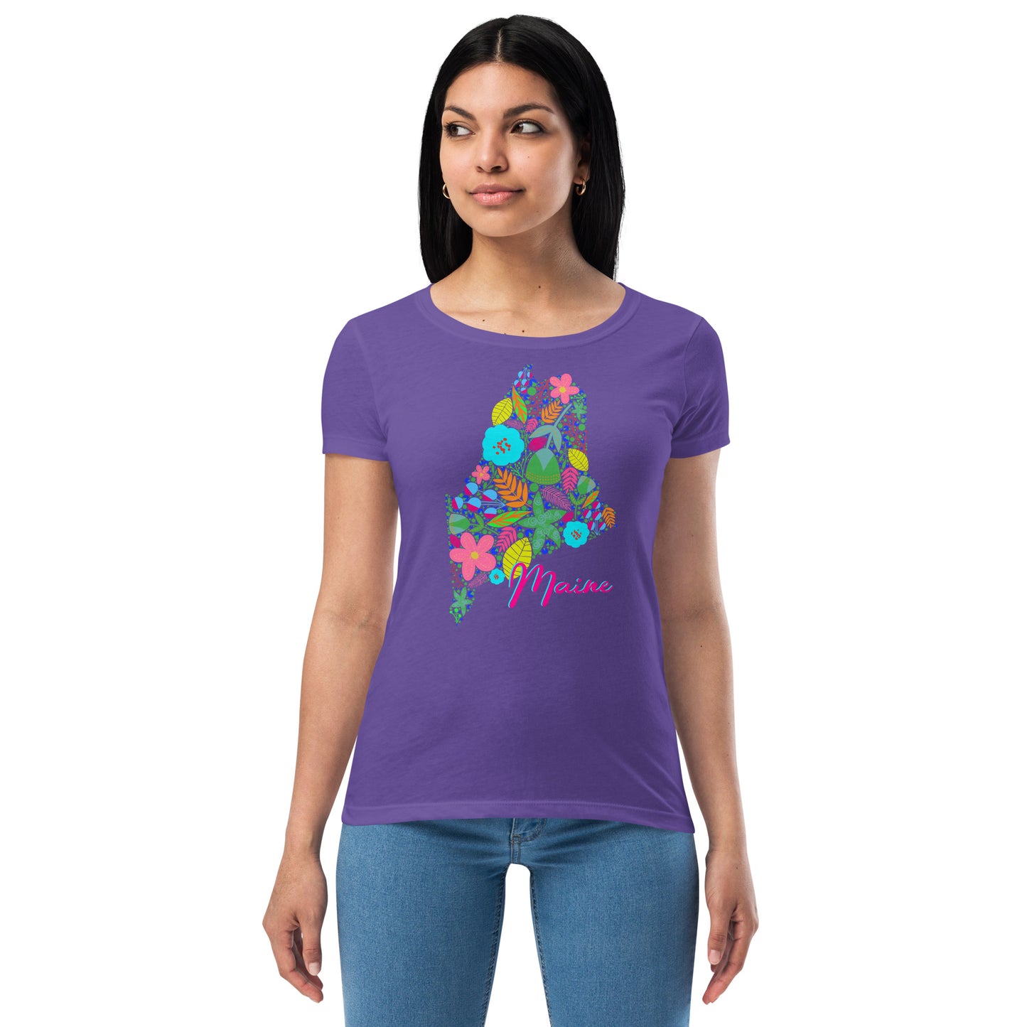 Maine Neon Floral fitted t-shirt