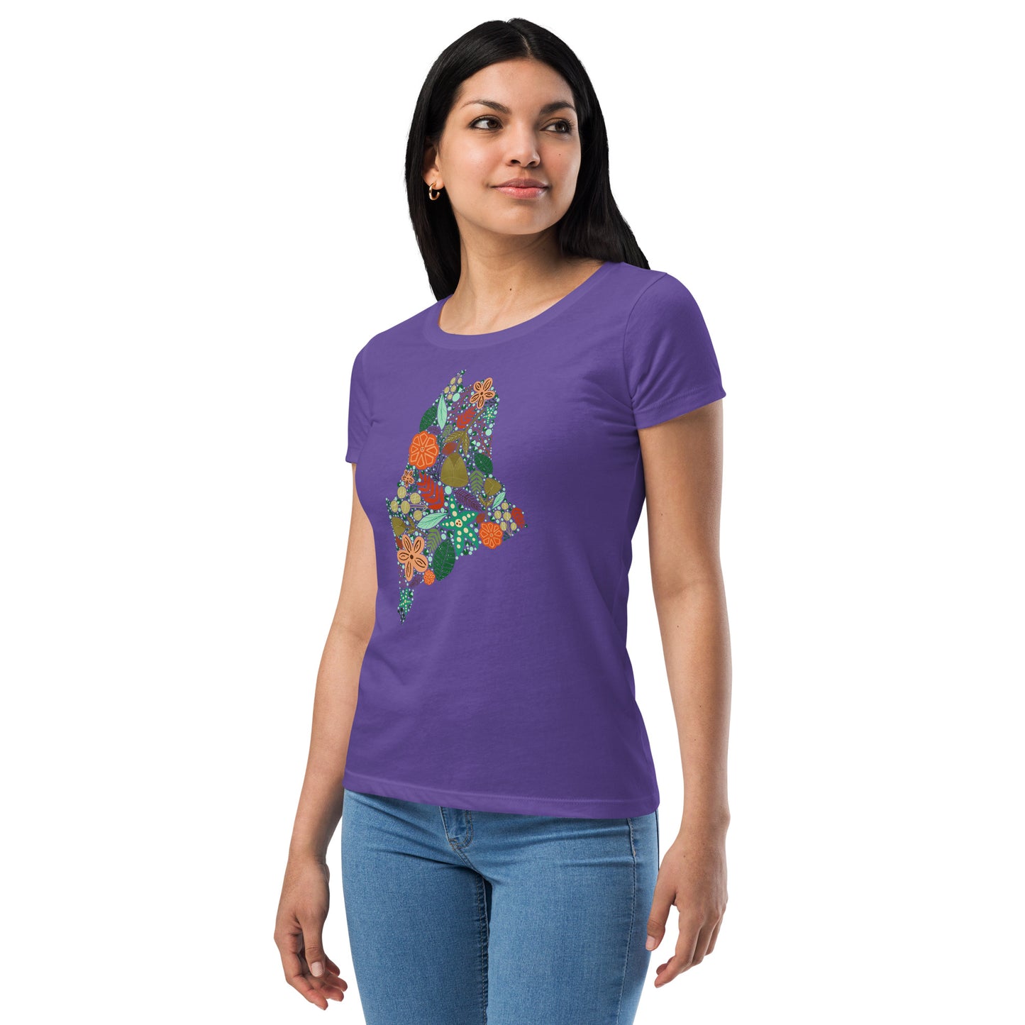 Maine Floral Women’s fitted t-shirt