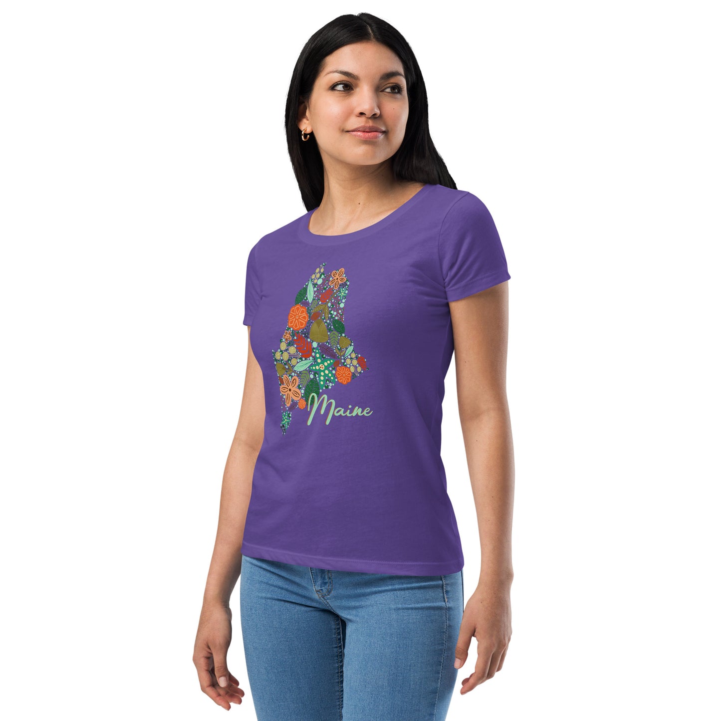 Maine Floral Women’s fitted t-shirt