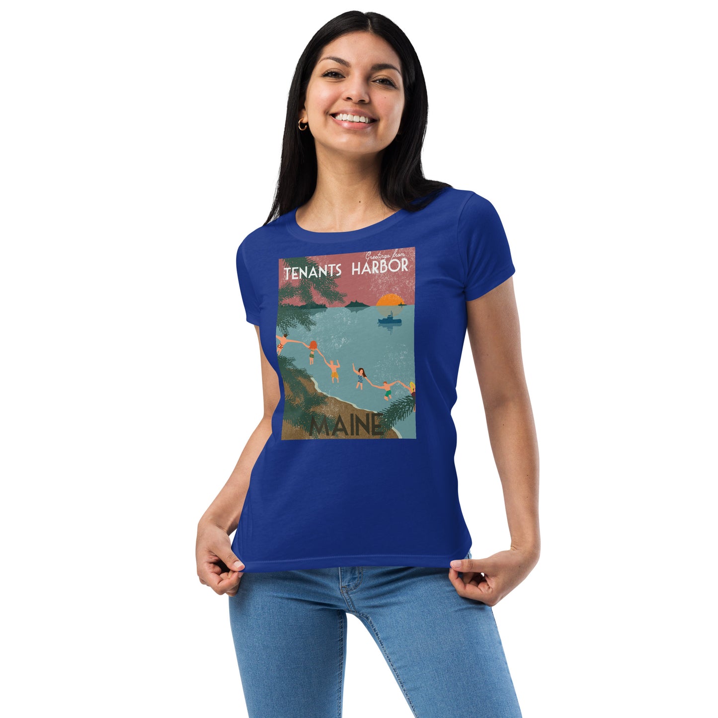 T Harbor Vintage Postcard Women’s fitted t-shirt