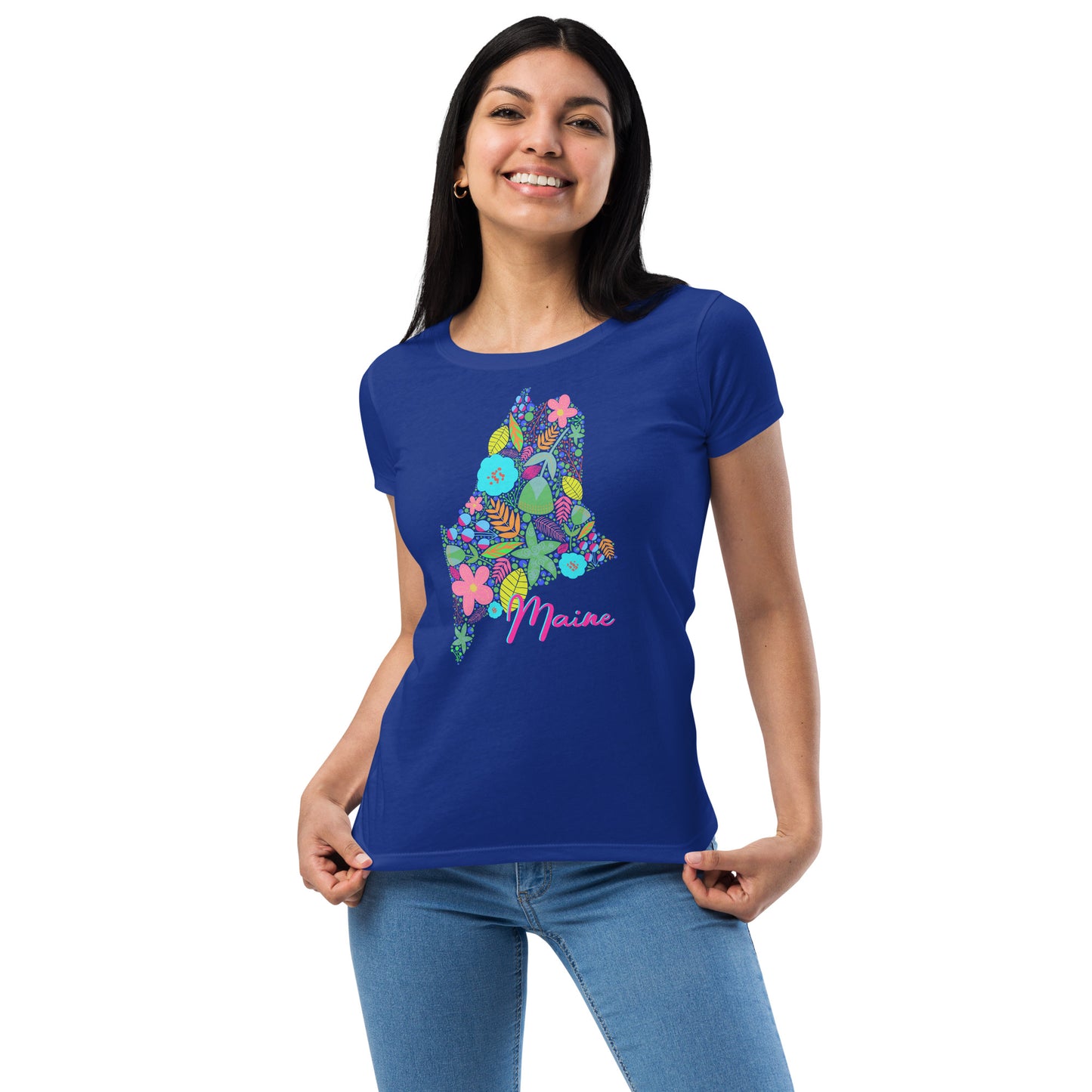 Maine Neon Floral fitted t-shirt