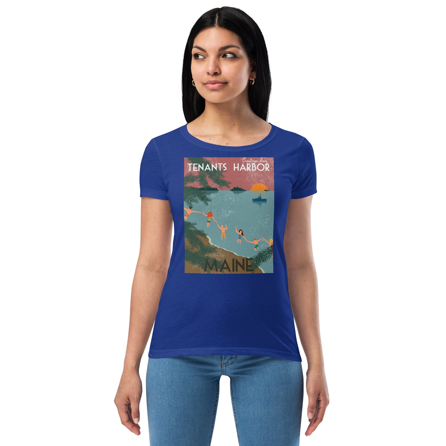 T Harbor Vintage Postcard Women’s fitted t-shirt