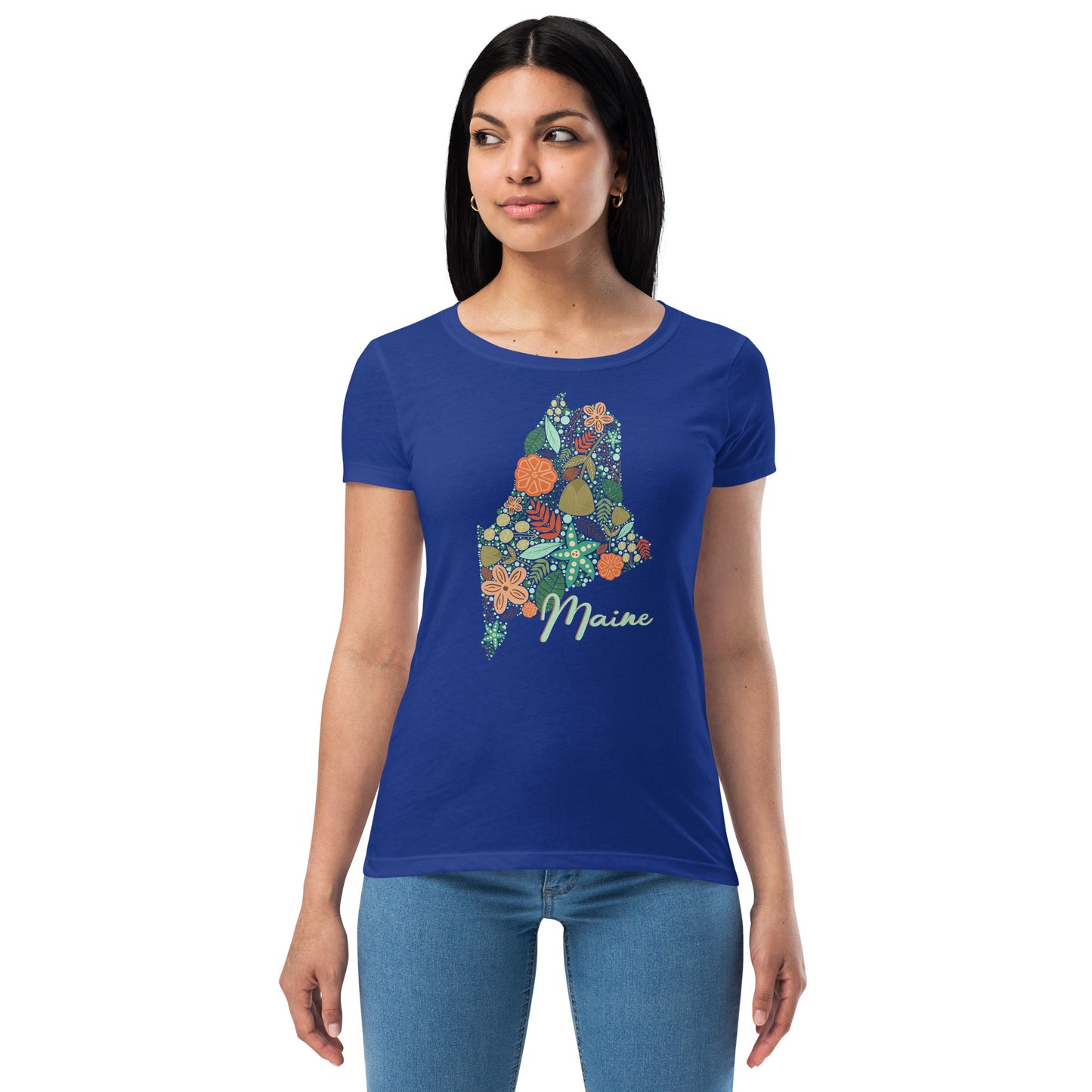 Maine Floral Women’s fitted t-shirt