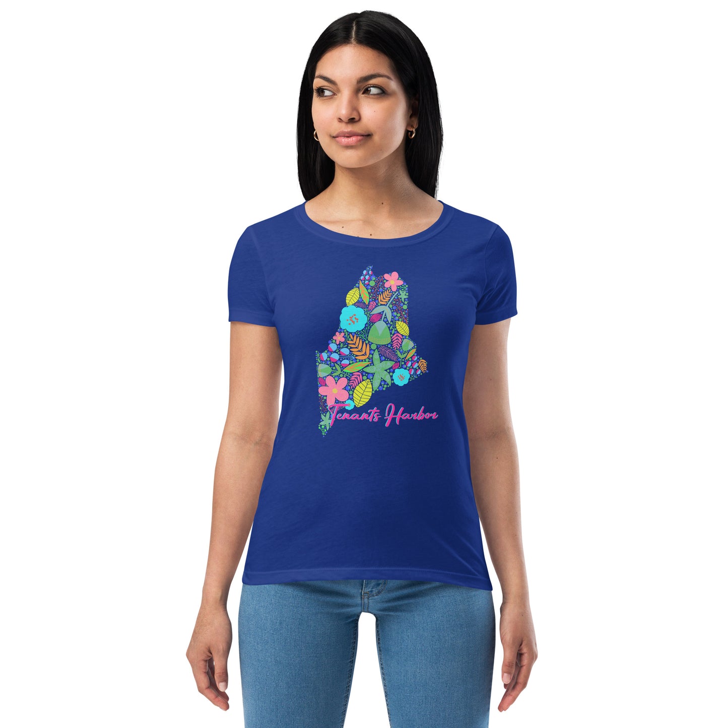 Tenants Harbor Neon Floral Women’s fitted t-shirt