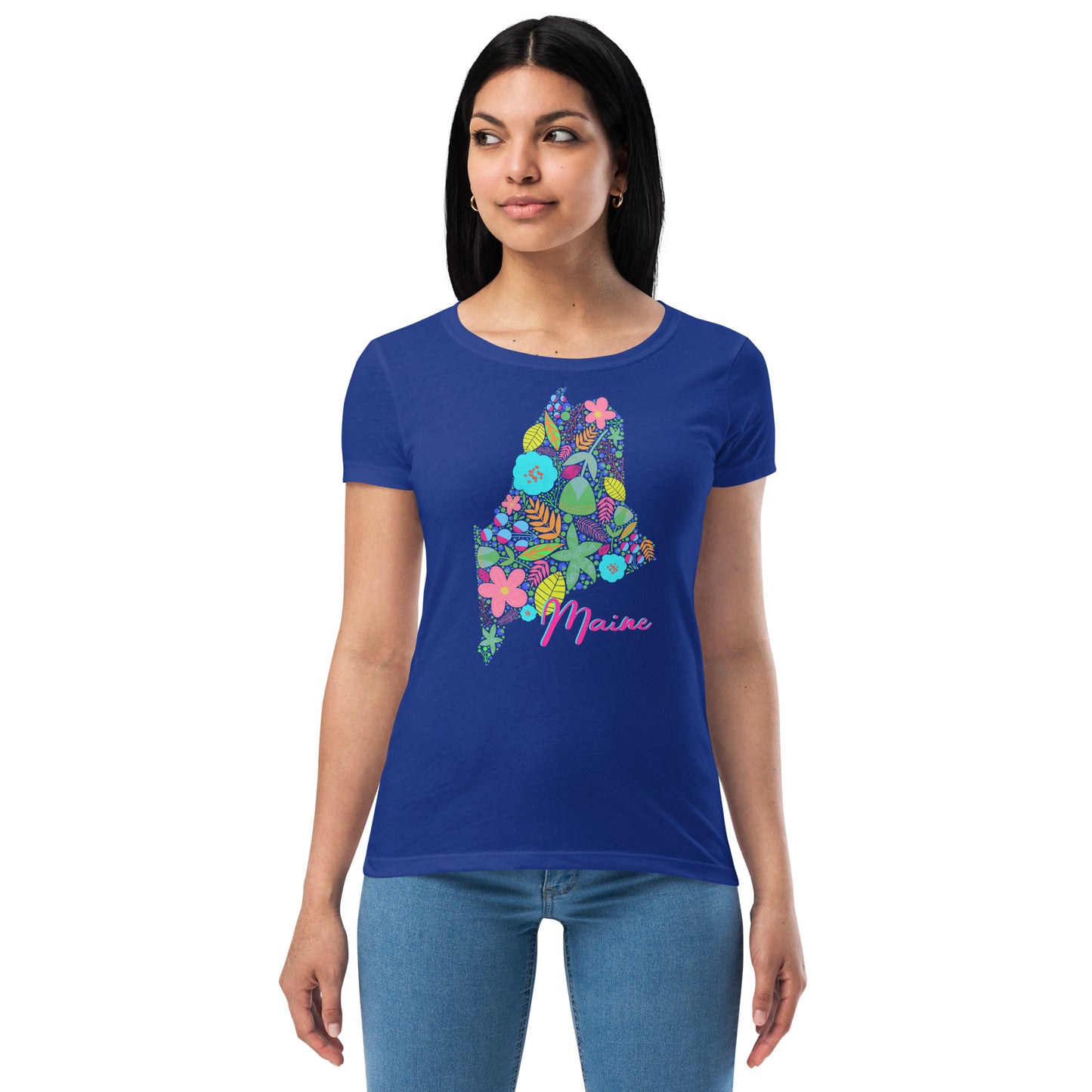 Maine Neon Floral fitted t-shirt