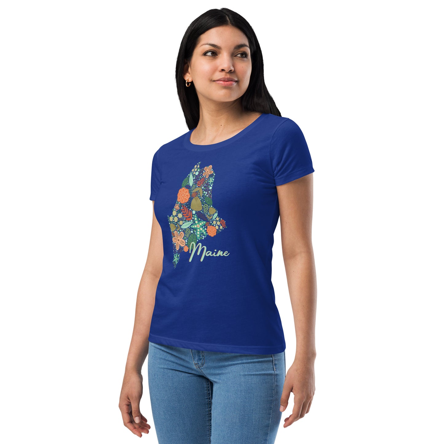 Maine Floral Women’s fitted t-shirt