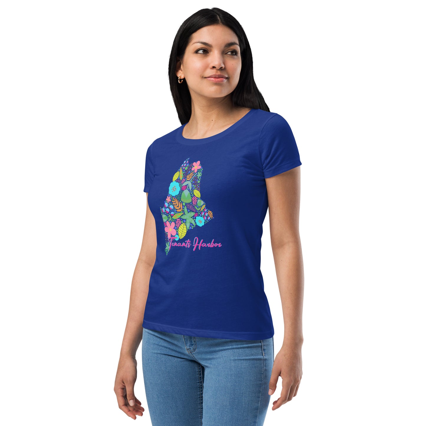 Tenants Harbor Neon Floral Women’s fitted t-shirt