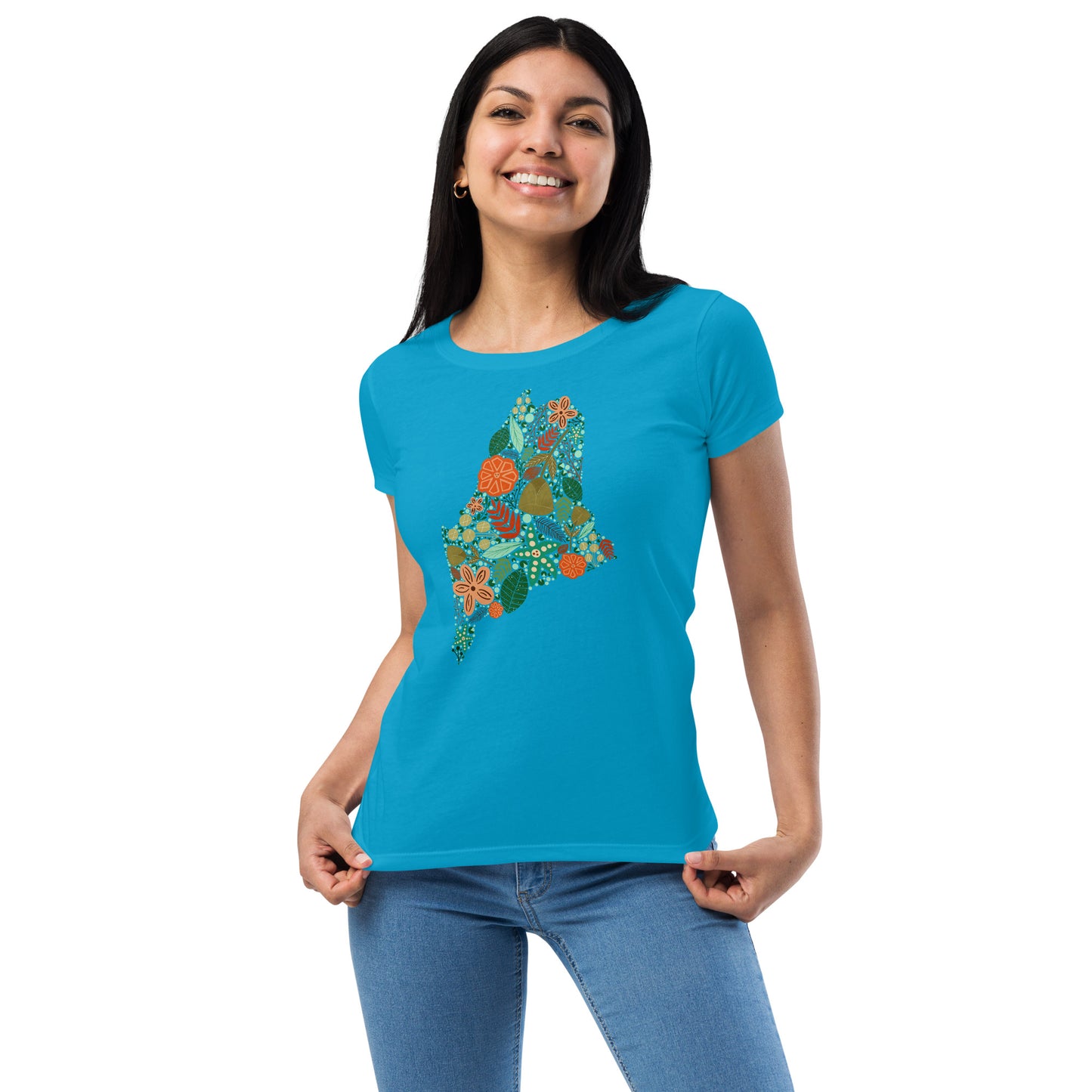 Maine Floral Women’s fitted t-shirt