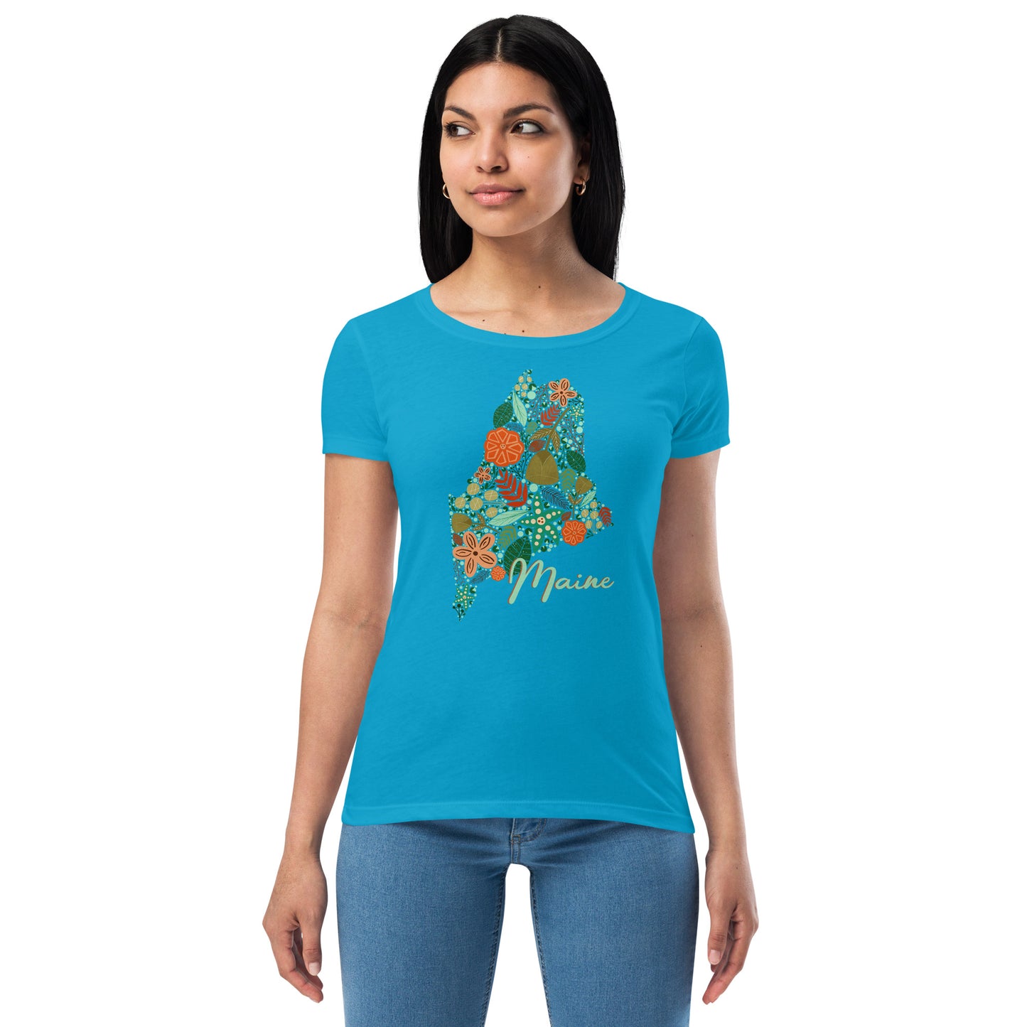 Maine Floral Women’s fitted t-shirt