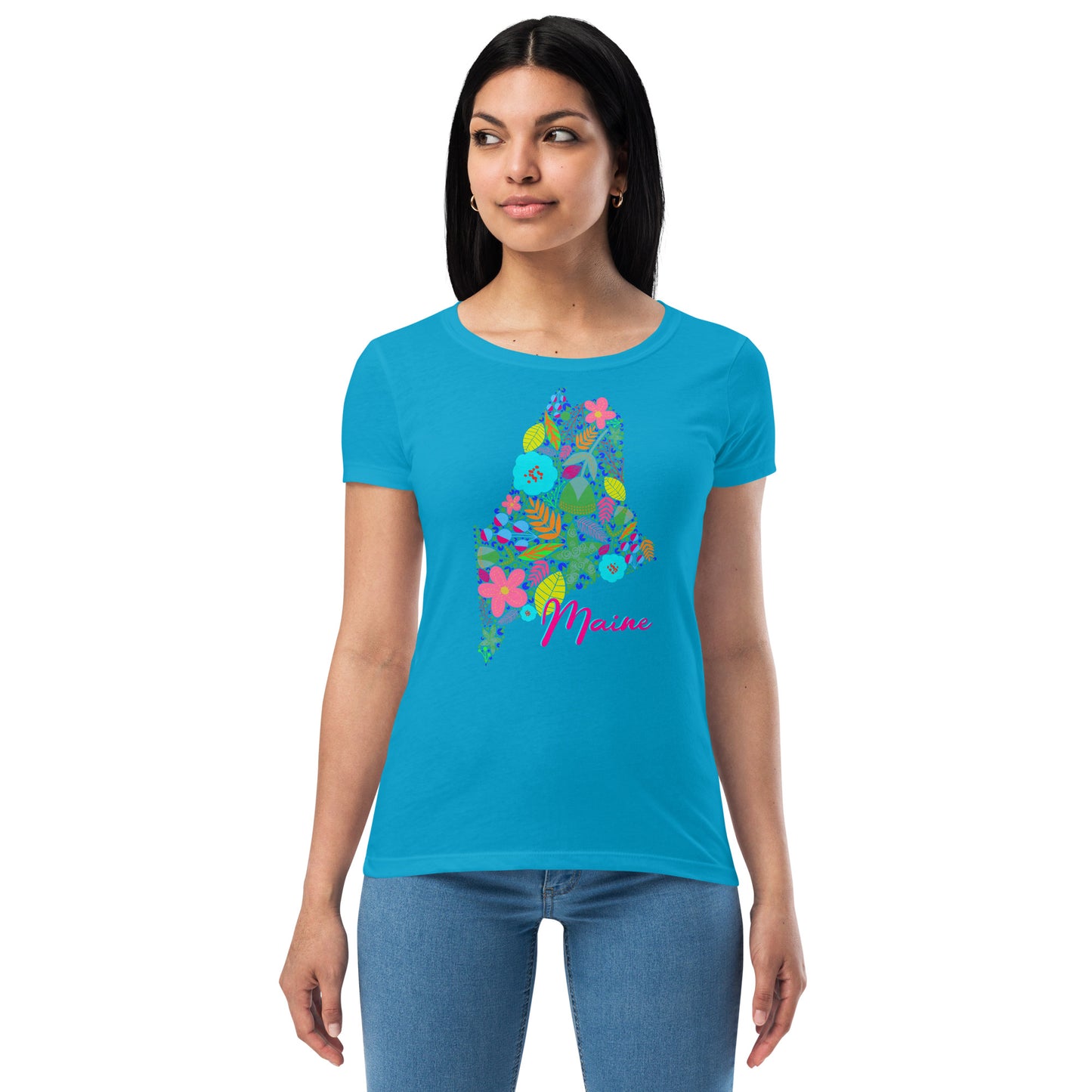 Maine Neon Floral fitted t-shirt