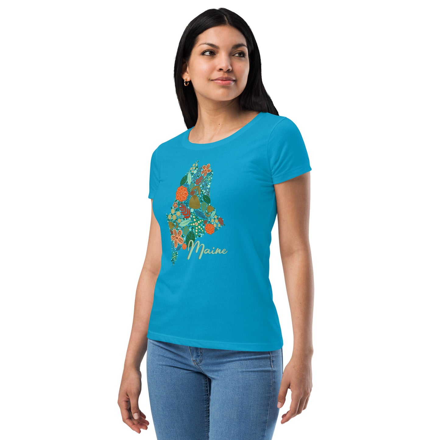 Maine Floral Women’s fitted t-shirt