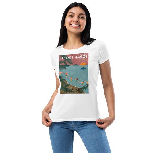 T Harbor Vintage Postcard Women’s fitted t-shirt