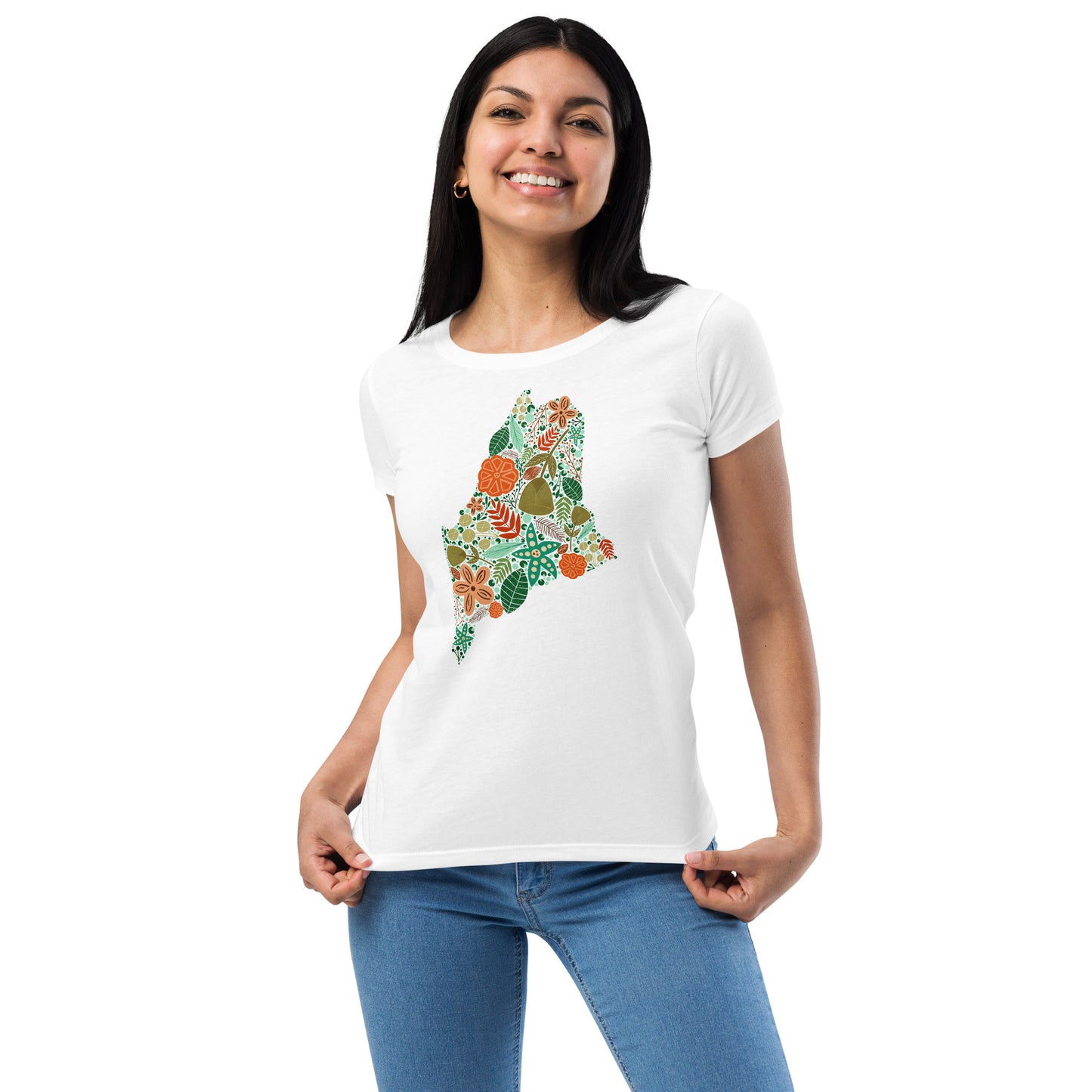 Maine Floral Women’s fitted t-shirt