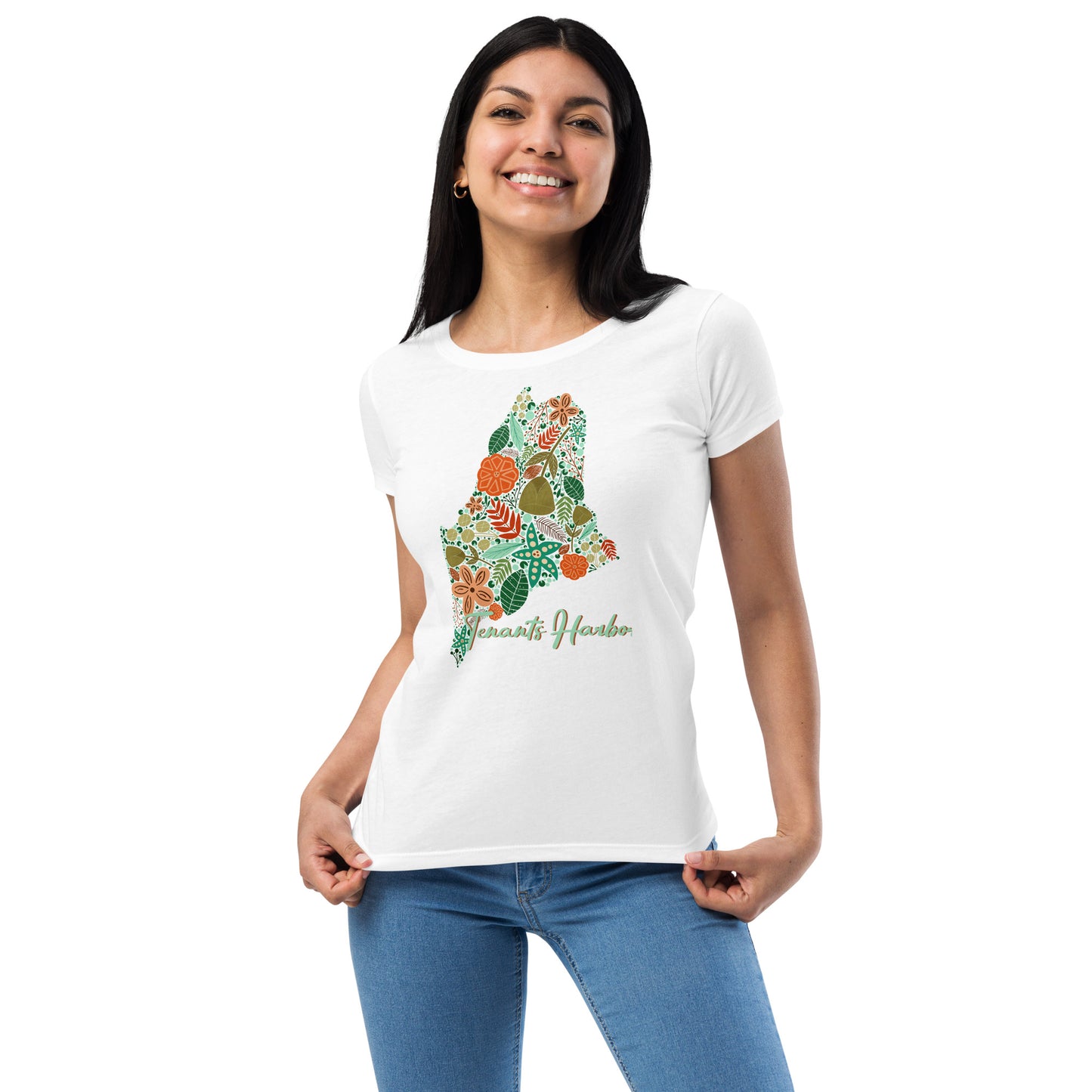 Tenants Harbor Floral Women’s fitted t-shirt