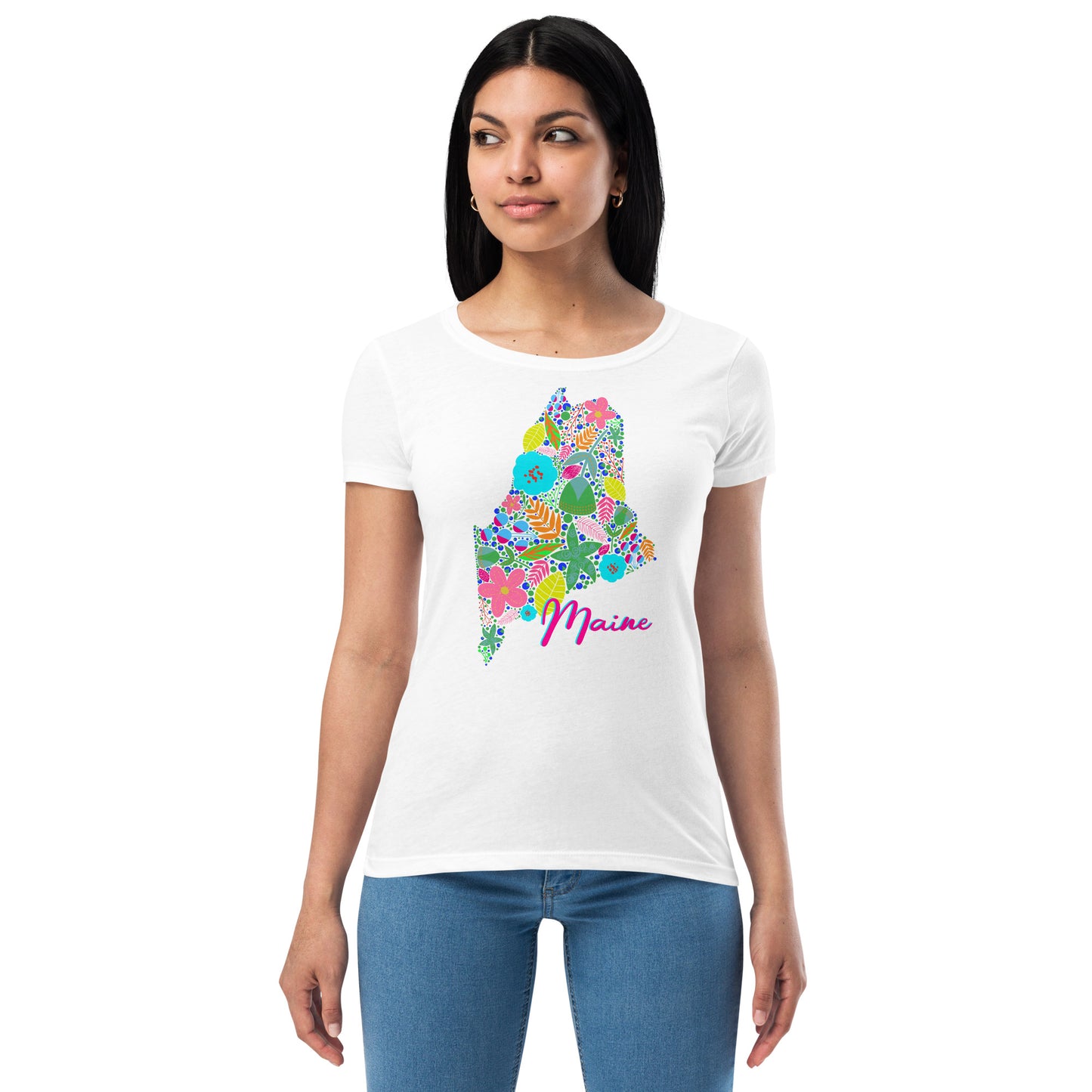 Maine Neon Floral fitted t-shirt