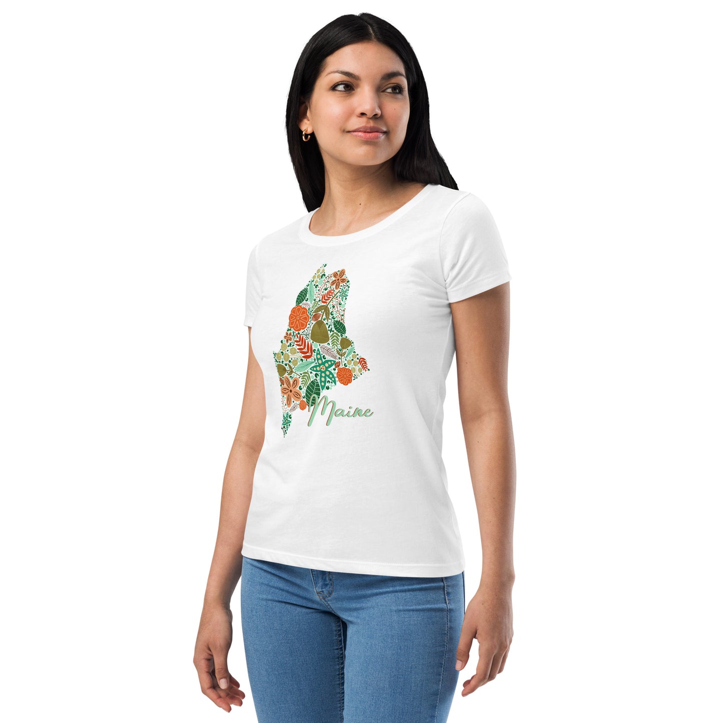 Maine Floral Women’s fitted t-shirt