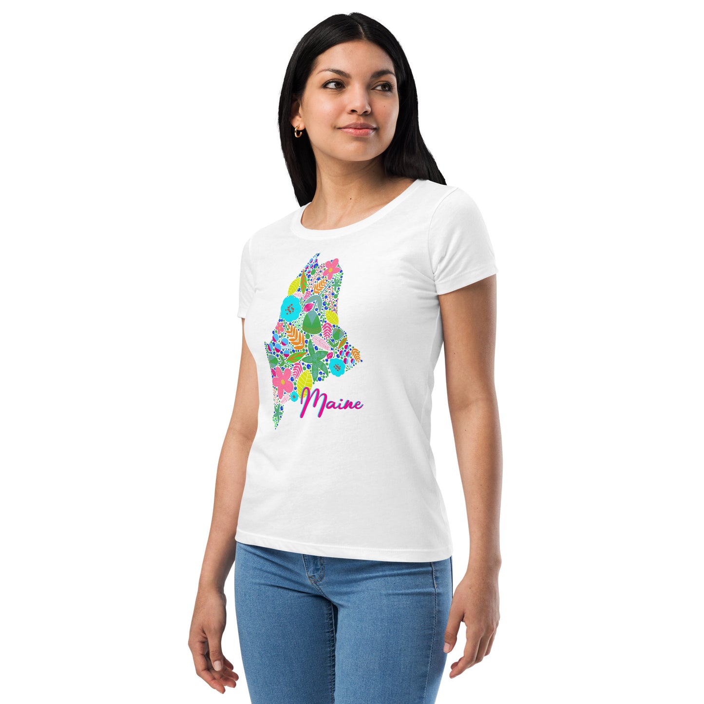 Maine Neon Floral fitted t-shirt