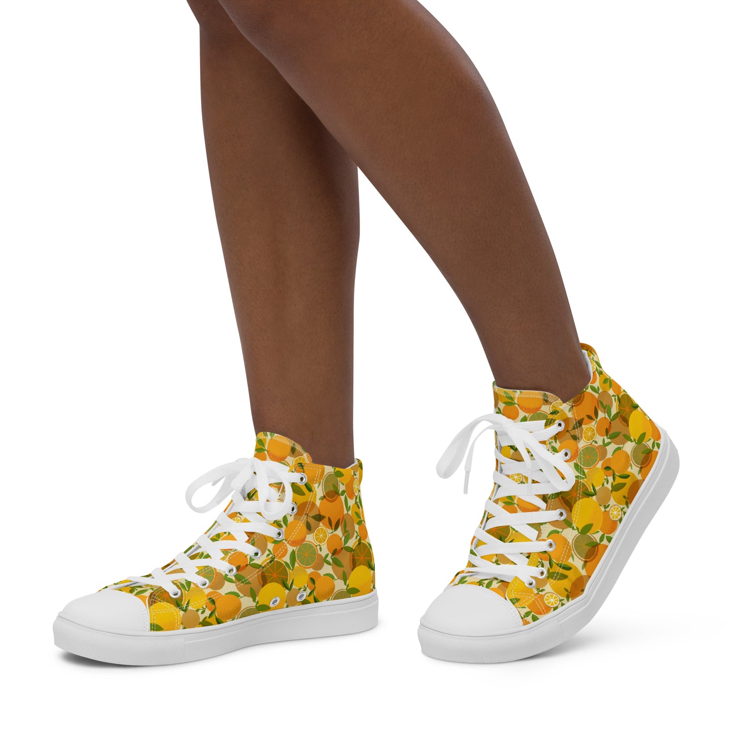 Retro Lemon Women’s high top canvas shoes