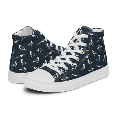 Navy seagull Women’s high top canvas shoes