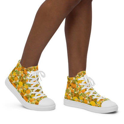 Retro Lemon Women’s high top canvas shoes