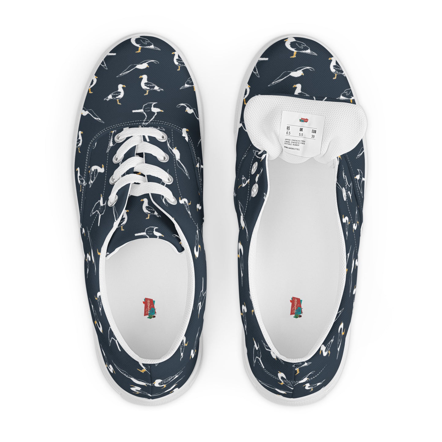 Navy Seagull Women’s lace-up canvas shoes