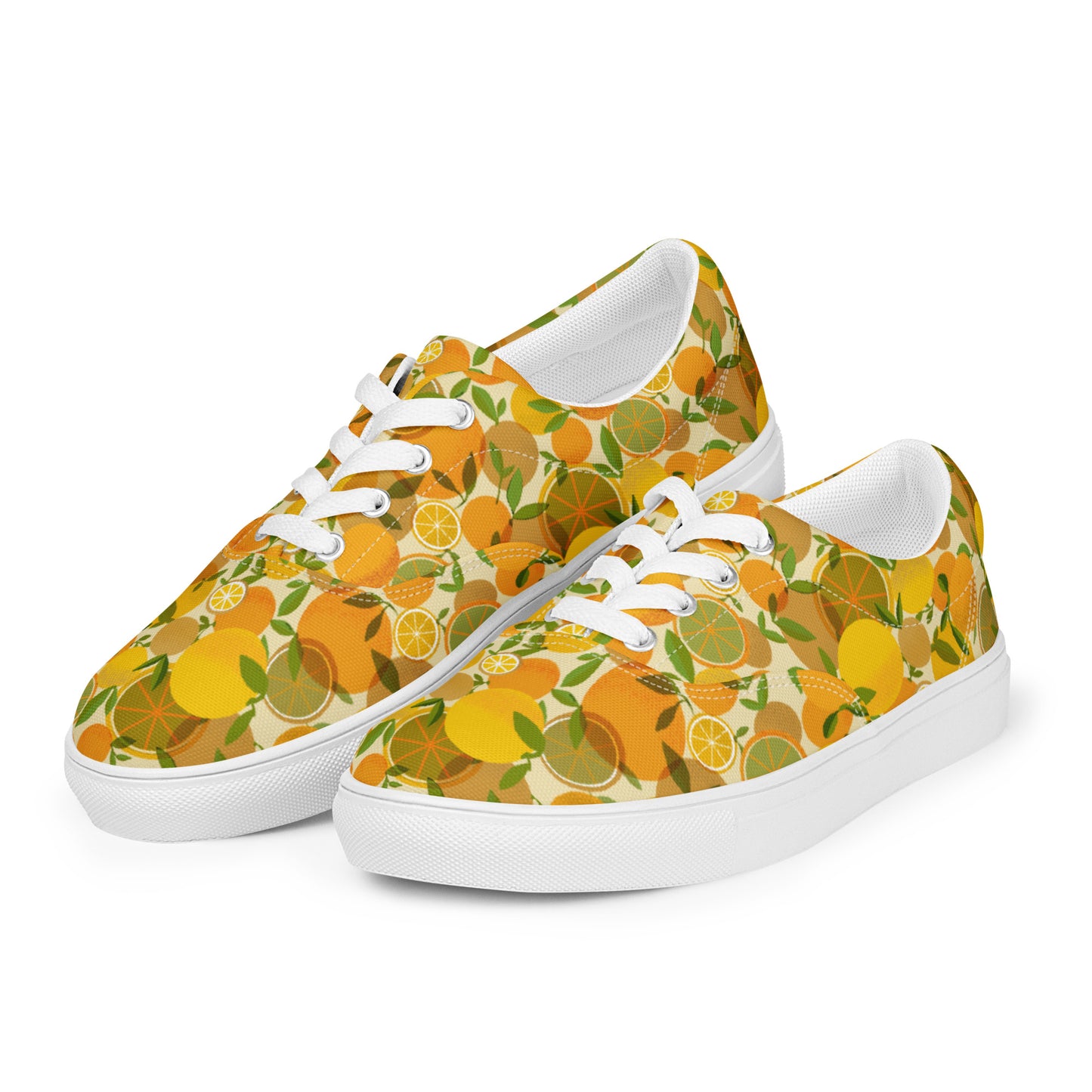 Retro Lemon Women’s lace-up canvas shoes