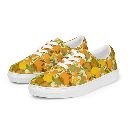 Retro Lemon Women’s lace-up canvas shoes