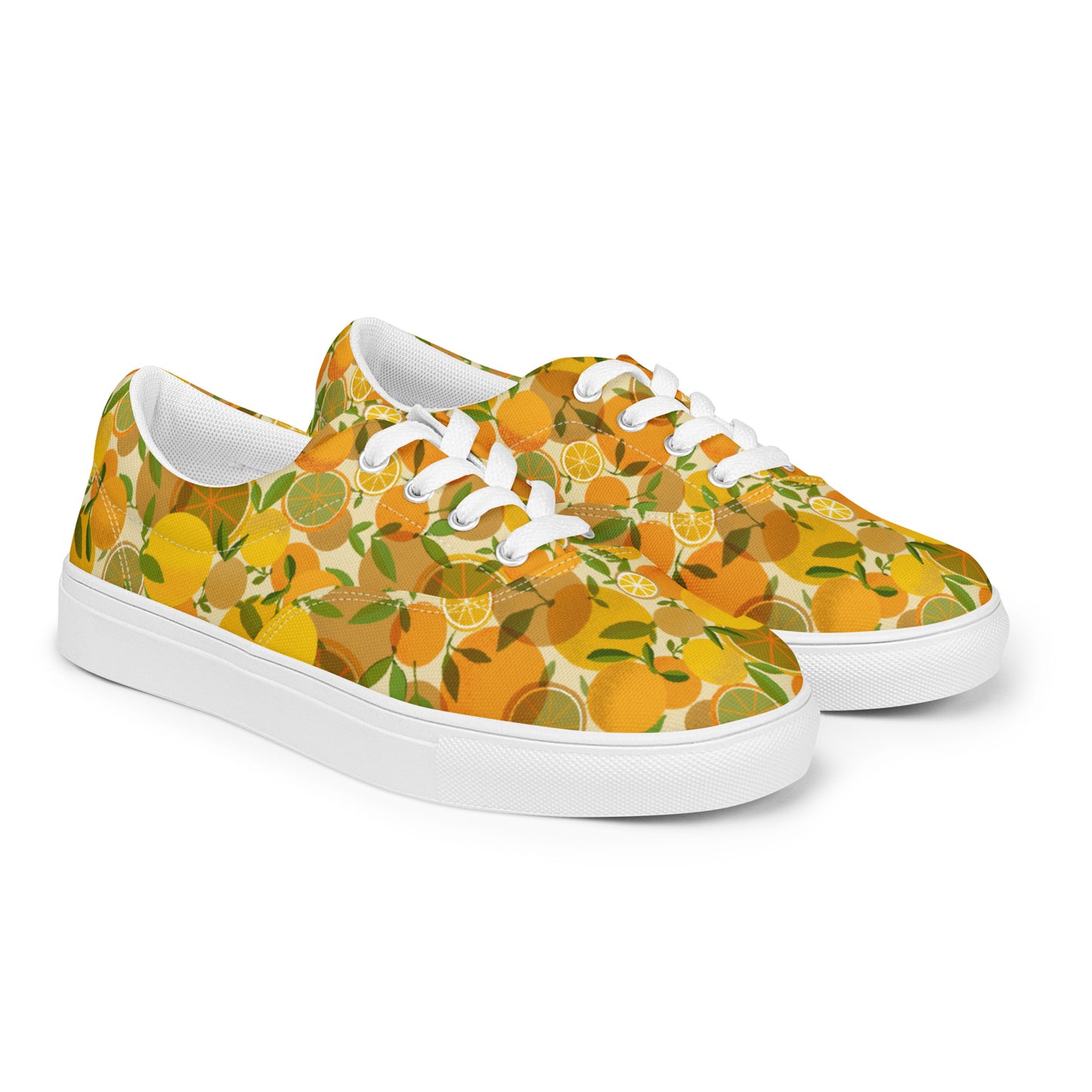 Retro Lemon Women’s lace-up canvas shoes