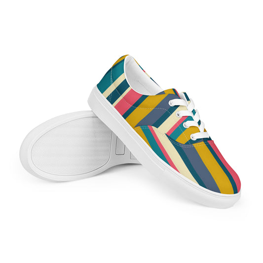 Bright Stripe Women’s lace-up canvas shoes