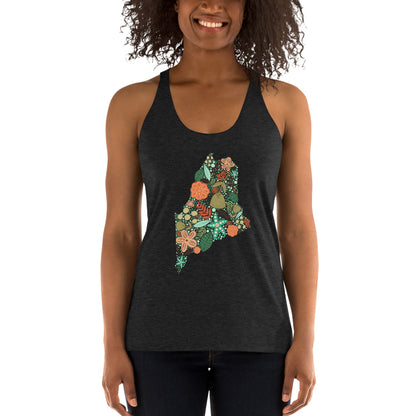 Maine Floral Women's Racerback Tank