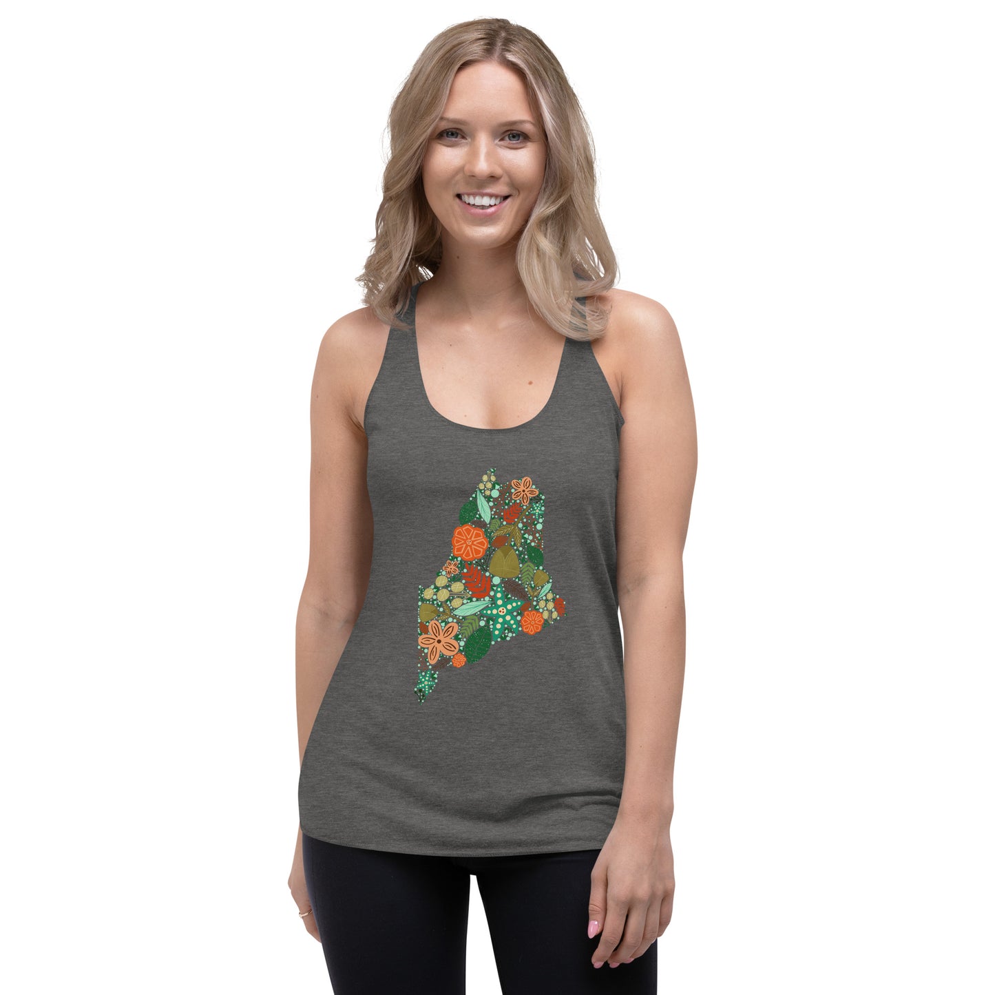 Maine Floral Women's Racerback Tank