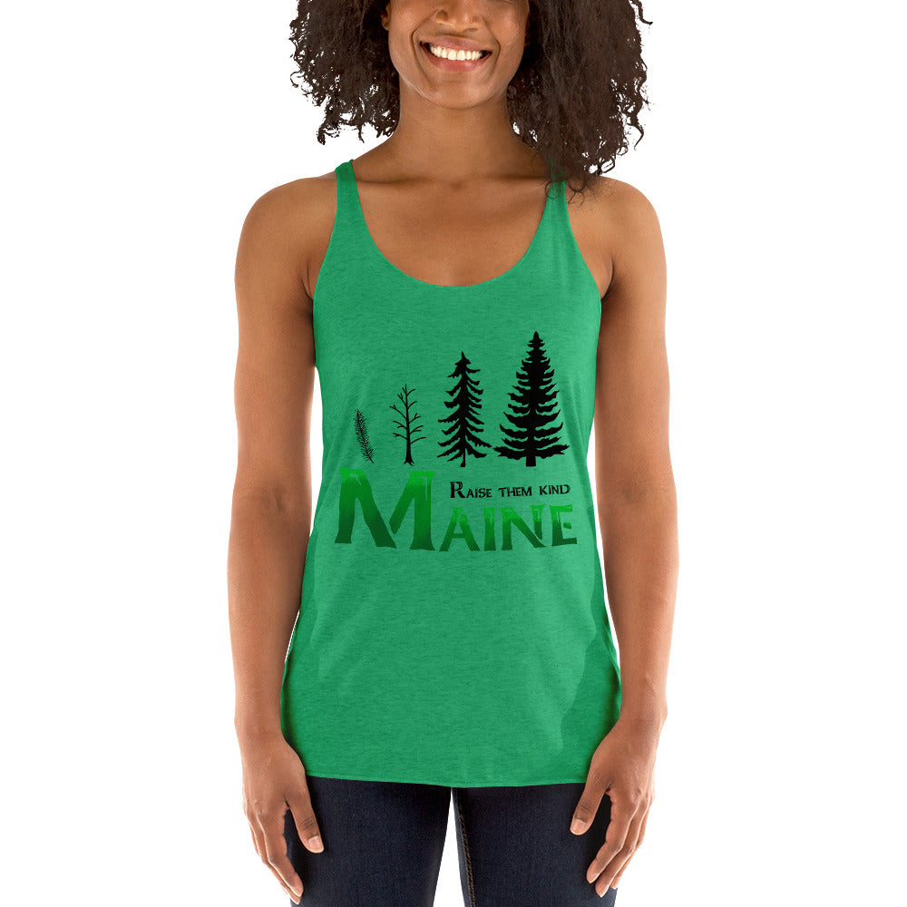 Maine "Raise Them Kind" Women's Racerback Tank