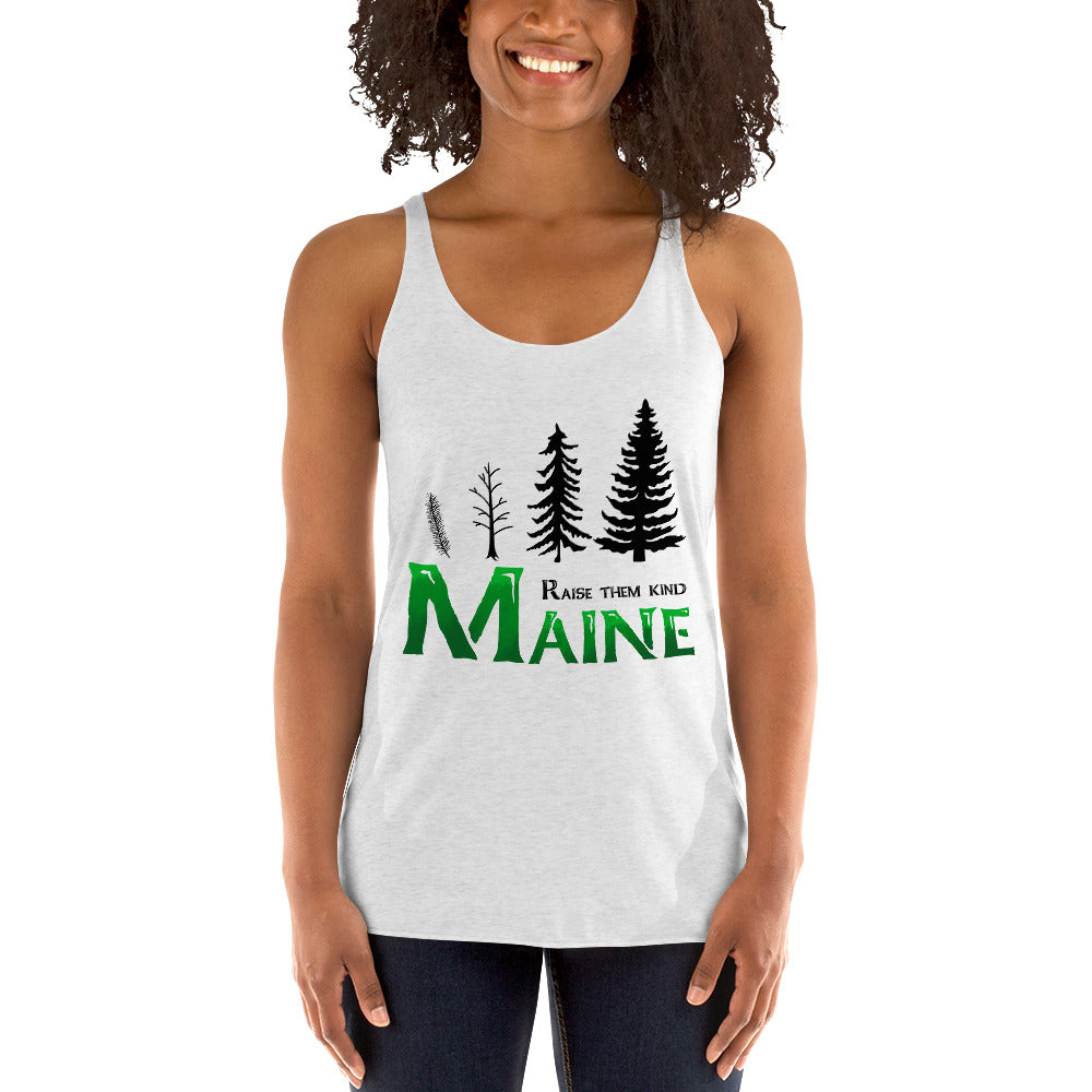 Maine "Raise Them Kind" Women's Racerback Tank