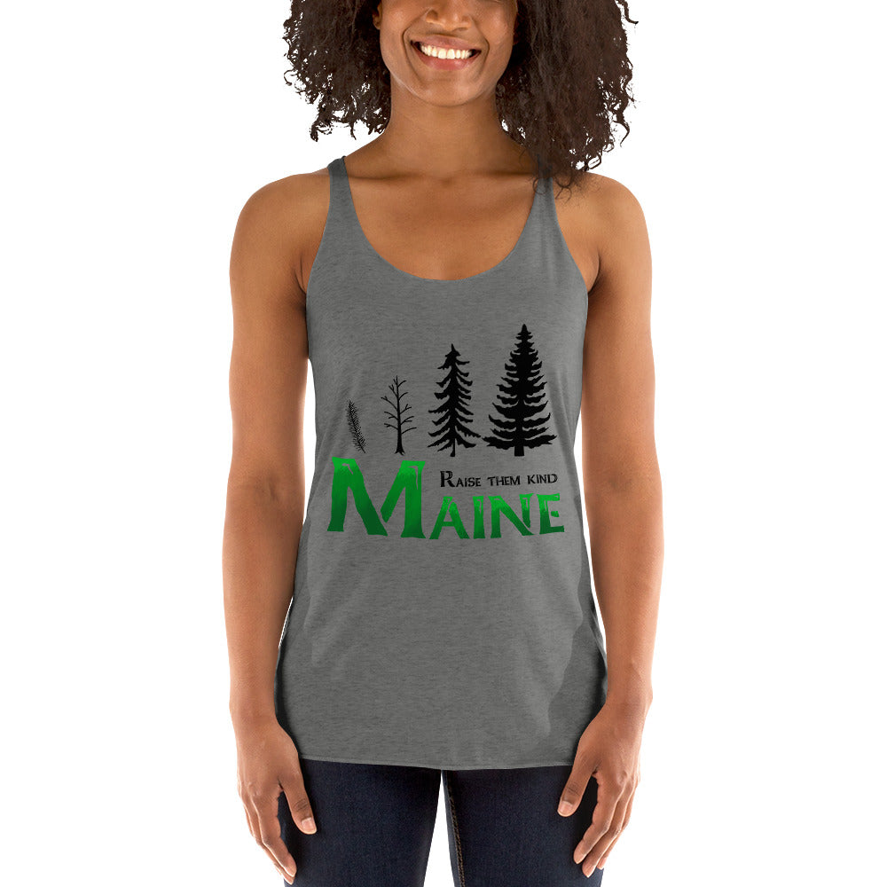 Maine "Raise Them Kind" Women's Racerback Tank