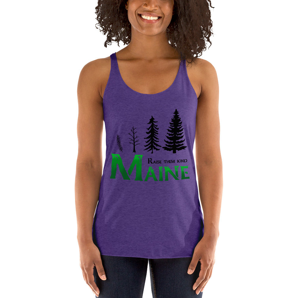 Maine "Raise Them Kind" Women's Racerback Tank