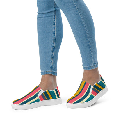 Bright Stripe Women’s slip-on canvas shoes