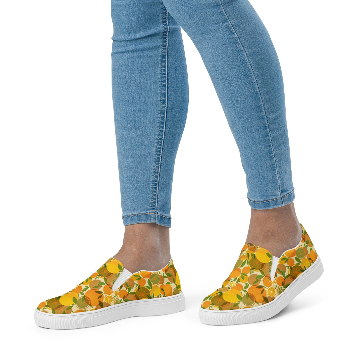 Retro Lemon Women’s slip-on canvas shoes