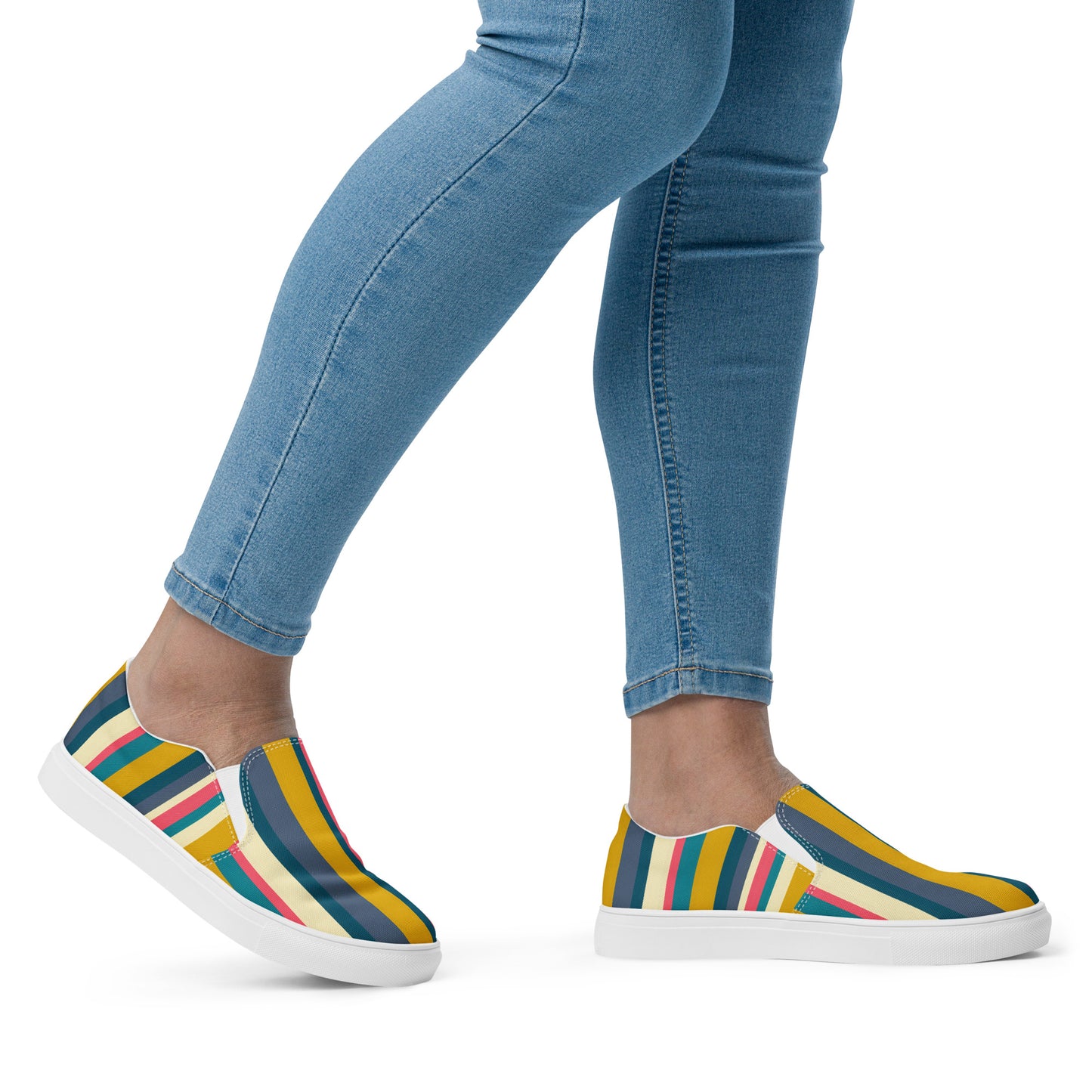 Bright Stripe Women’s slip-on canvas shoes