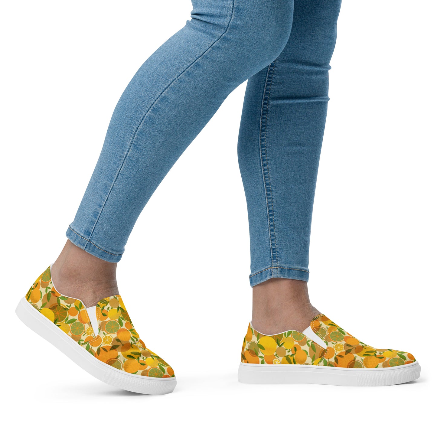 Retro Lemon Women’s slip-on canvas shoes