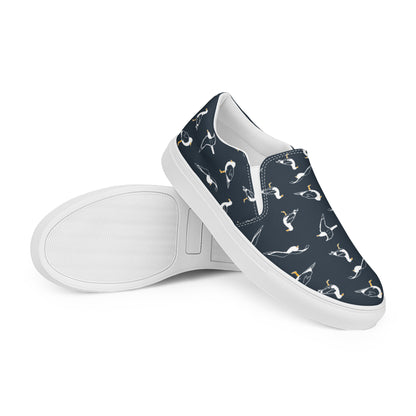 Navy Seagull Women’s slip-on canvas shoes